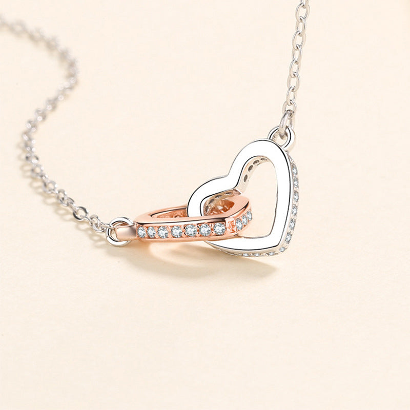 Collar Corazones Entrelazados "Rey y reina"