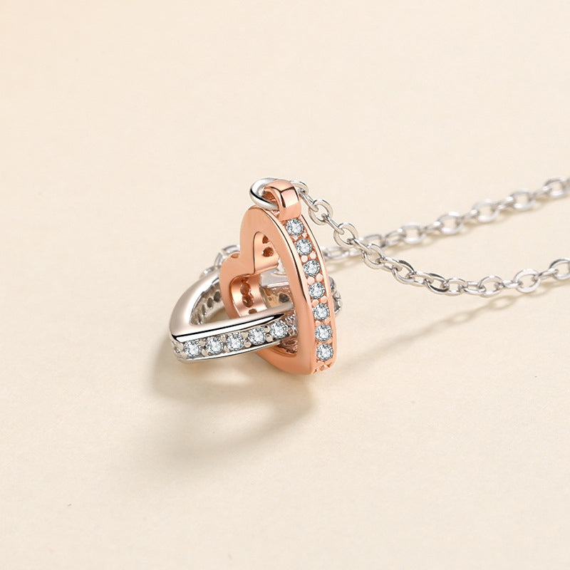 Collar Corazones Entrelazados Con Dedicatoria