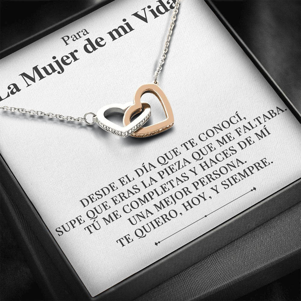 Collar Corazones Entrelazados Con Dedicatoria