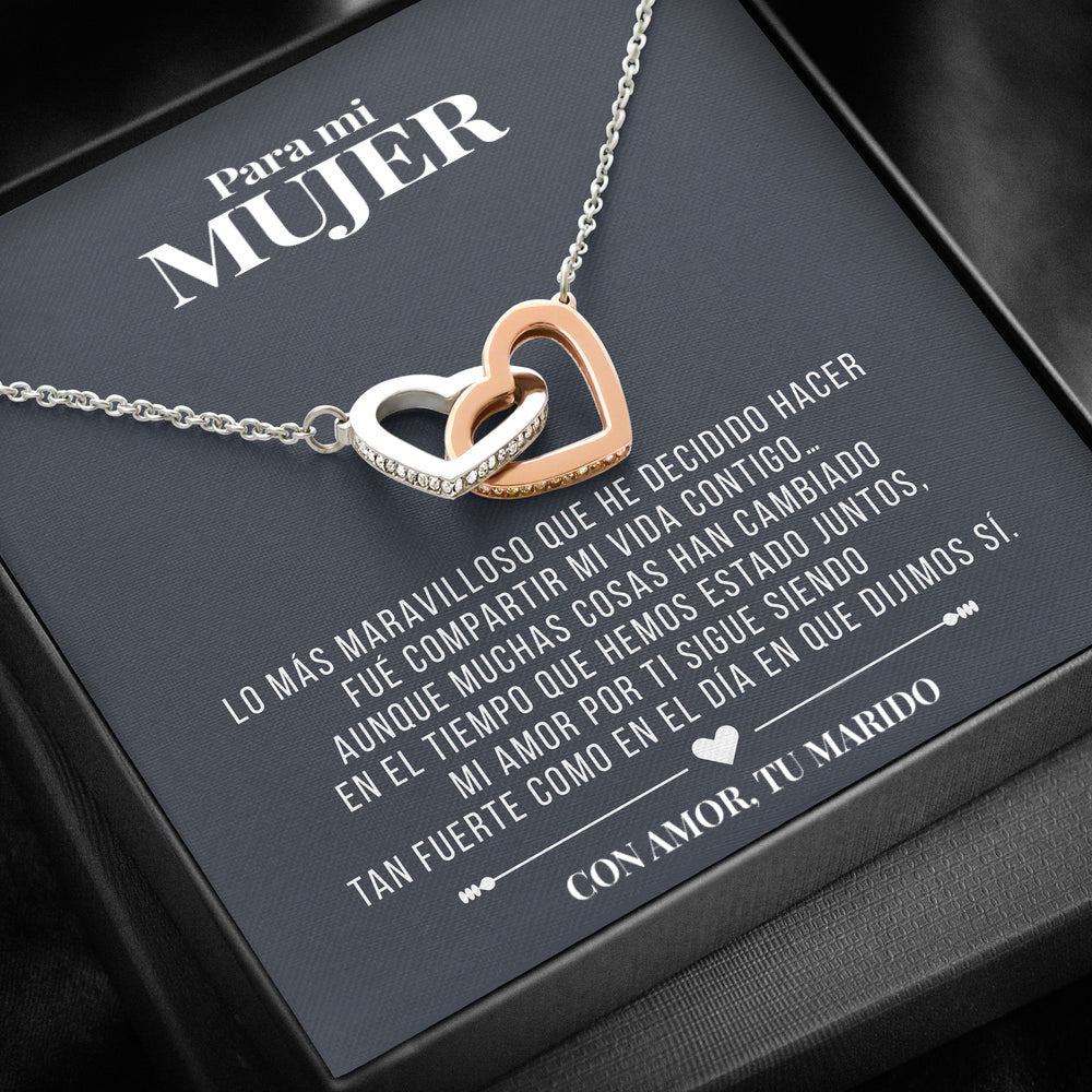 Collar Corazones Entrelazados Con Dedicatoria